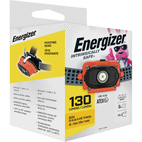 Intrinsically Safe&reg; Headlamp, LED, 130 Lumens, 6 Hrs. Run Time, AAA Batteries Pryde Industrial Inc.