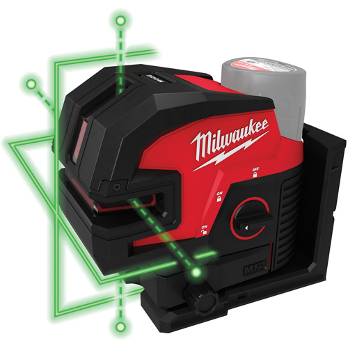 Laser vert &agrave; lignes crois&eacute;es et 4 points daplomb M12 Pryde Industrial Inc.