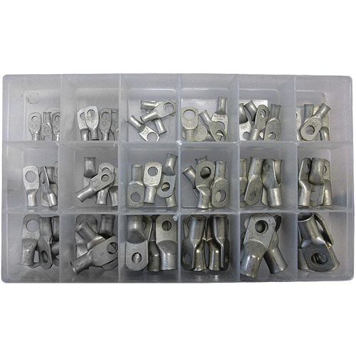 Trousse de cosses &agrave; anneau tubulaires plaqu&eacute;es d'&eacute;tain 72 morceaux Pryde Industrial Inc.
