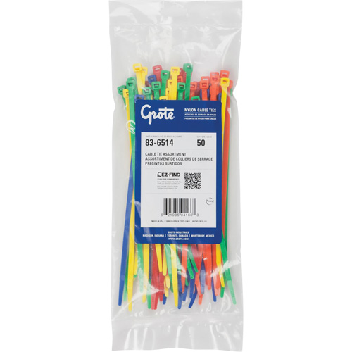 Nylon Cable Ties, 8" Long, 50 lbs. Tensile Strength Pryde Industrial Inc.