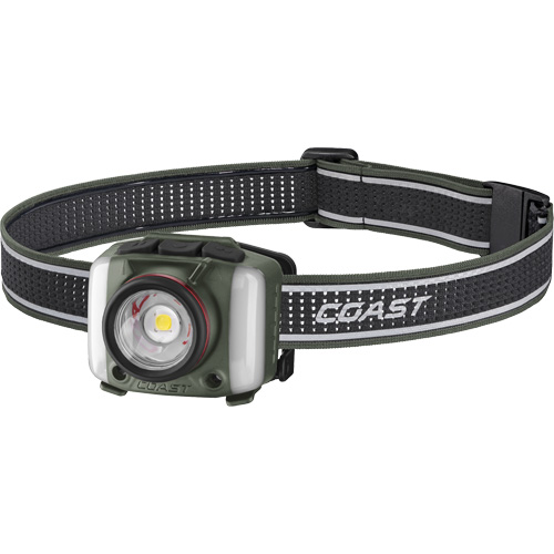 Lampe frontale FL97R &agrave; trois couleurs avec syst&egrave;me Twist Focus et commande vocale, DEL, 830 lumens, 2 hres de fonctionnement, piles Rechargeable Pryde Industrial Inc.