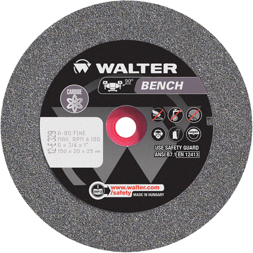 Bench Grinding Wheel, 6" x 3/4", 1" Arbor, 1 Pryde Industrial Inc.