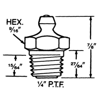Raccord, Filetage de 1/4"-18 Pryde Industrial Inc.