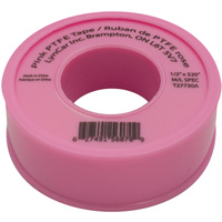 Teflon&reg; Tape, 520" L x 1/2" W, Pink Pryde Industrial Inc.