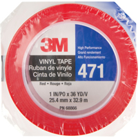 Ruban en vinyle 471, 25,4 mm (1") la x 32,9 m (108') lo, 5,3 mils, Rouge Pryde Industrial Inc.