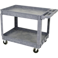 JPTC-3624 Heavy-Duty Polypropylene Shop Cart, 2 Tiers, 46" W x 25-1/2" D x 33-1/4" H, 500 lbs. Cap. Pryde Industrial Inc.