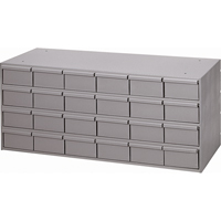 Industrial Drawer Cabinets, 24 Drawers, 33-3/4" W x 11-5/8" D x 14-3/8" H, Grey Pryde Industrial Inc.