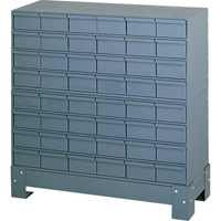 Industrial Drawer Cabinet With Base, 48 Drawers, 34-1/8" W x 12-1/4" D x 33-3/4" H, Grey Pryde Industrial Inc.