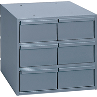Industrial Drawer Cabinets, 6 Drawers, 11-3/4" W x 11-5/8" D x 10-7/8" H, Grey Pryde Industrial Inc.