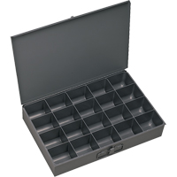 Boîtes &agrave; fond courb&eacute;, Acier, 20 compartiments, 13-3/8" la x 9-1/4" p, 2" h, Gris Pryde Industrial Inc.