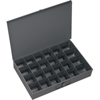 Compartment Scoop Boxes, Steel, 24 Slots, 13-3/8" W x 9-1/4" D x 2" H, Grey Pryde Industrial Inc.