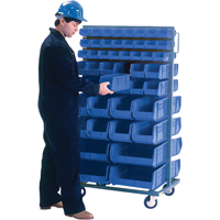 Double-Sided Mobile Bin Rack, Double-sided, 96 bins, 36" W x 24" D x 63" H Pryde Industrial Inc.