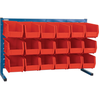 Louvered Rack with Bins, 18 Bins, 36" W x 8-1/4" D x 22" H Pryde Industrial Inc.