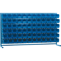 Louvered Rack with Bins, 72 Bins, 72" W x 15" D x 40" H Pryde Industrial Inc.