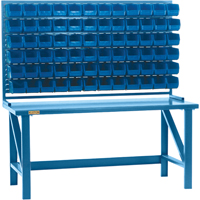Louvered Rack with Bins, 36 Bins, 72" W x 15" D x 40" H Pryde Industrial Inc.