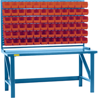 Louvered Rack with Bins, 36 Bins, 72" W x 15" D x 40" H Pryde Industrial Inc.