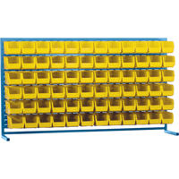 Louvered Rack with Bins, 72 Bins, 72" W x 15" D x 40" H Pryde Industrial Inc.