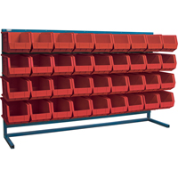 Louvered Rack with Bins, 36 Bins, 72" W x 15" D x 40" H Pryde Industrial Inc.