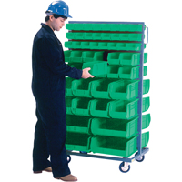 Double-Sided Mobile Bin Rack, Double-sided, 96 bins, 36" W x 24" D x 63" H Pryde Industrial Inc.
