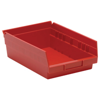 Bacs de rangement pour tablettes, 8-3/8" la x 4" H x 11-5/8" p, Rouge, Capacit&eacute; 30 lb Pryde Industrial Inc.
