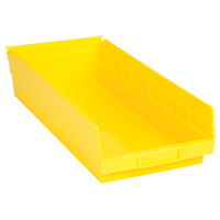 Bacs de rangement pour tablettes, 8-3/8" la x 4" H x 17-7/8" p, Jaune, Capacit&eacute; 40 lb Pryde Industrial Inc.
