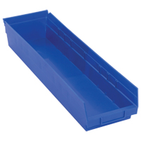 Bacs de rangement pour tablettes, 6-5/8" la x 4" H x 23-5/8" p, Bleu, Capacit&eacute; 50 lb Pryde Industrial Inc.