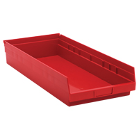 Bacs de rangement pour tablettes, 11-1/8" la x 4" H x 23-5/8" p, Rouge, Capacit&eacute; 50 lb Pryde Industrial Inc.