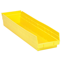 Bacs de rangement pour tablettes, 6-5/8" la x 4" H x 23-5/8" p, Jaune, Capacit&eacute; 50 lb Pryde Industrial Inc.