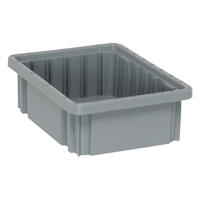 Contenants Divider Box, Plastique, 10,9" la x 8,3" p x 3,5" h, Gris Pryde Industrial Inc.