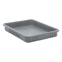 Contenants Divider Box, Plastique, 22,5" la x 17,5" p x 3" h, Gris Pryde Industrial Inc.