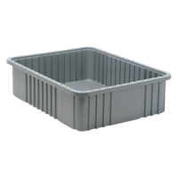 Contenants Divider Box, Plastique, 22,5" la x 17,5" p x 6" h, Gris Pryde Industrial Inc.