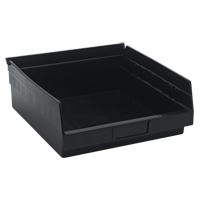 Economy Shelf Bin, 11-1/8" W x 4" H x 11-5/8" D, Black Pryde Industrial Inc.