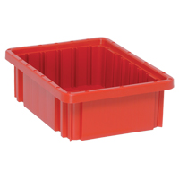 Contenants Divider Box, Plastique, 10,9" la x 8,3" p x 3,5" h, Rouge Pryde Industrial Inc.