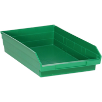Shelf Bins, 11-1/8" W x 4" H x 17-7/8" D, Green, 40 lbs. Capacity Pryde Industrial Inc.