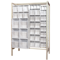 Syst&egrave;me de stockage &agrave; glissi&egrave;re &agrave; bacs basculants autonome, 51-1/4" la x 26" p x 77" h, 101 tiroirs Pryde Industrial Inc.