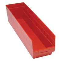 Store More Plastic Shelf Bins, 6-5/8" W x 6" H x 23-5/8" D, Red, 90 lbs. Capacity Pryde Industrial Inc.