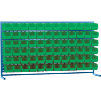 Louvered Rack with Bins, 72 Bins, 72" W x 15" D x 40" H Pryde Industrial Inc.