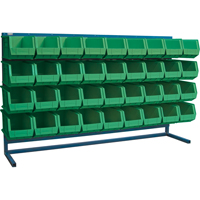 Louvered Rack with Bins, 36 Bins, 72" W x 15" D x 40" H Pryde Industrial Inc.