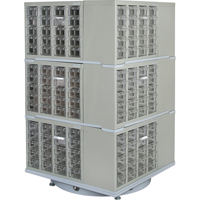 Armoire industrielle robuste avec carrousel &agrave; tiroirs, Acier, 240 tiroirs, 27" la x 27" p x 48" h, Gris Pryde Industrial Inc.