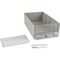 Tiroir de rechange pour armoires de pi&egrave;ces KPC-200, Plastique, 5-3/8" la x 9-13/16" p, 3-3/10" h, Gris Pryde Industrial Inc.