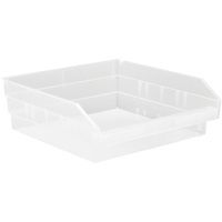 Bacs de rangement pour tablettes, 11-1/8" la x 4" H x 11-5/8" p, Transparent, Capacit&eacute; 30 lb Pryde Industrial Inc.