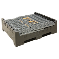 Collapsible Bulk Container, 47.2" L x 39.4" W x 39.4" H, Grey Pryde Industrial Inc.