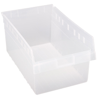 Store-Max Shelf Bins, 11-1/8" W x 8" H x 17-7/8" D, Clear, 56 lbs. Capacity Pryde Industrial Inc.