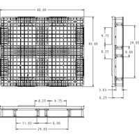 Palette en plastique RachoCell, Acc&egrave;s de Quatre c&ocirc;t&eacute;s, 48" lo x 40" la x 6-1/3" h Pryde Industrial Inc.