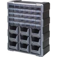 Drawer Cabinet, Plastic, 39 Drawers, 15" x 6-1/4" x 18-3/4", Black Pryde Industrial Inc.