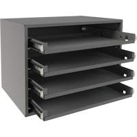 Small Bearing Rack, Steel, 4 Slots, 15-9/16" W x 11-7/8" D x 11-5/16" H, Grey Pryde Industrial Inc.