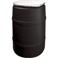Barils en poly&eacute;thyl&egrave;ne, 55 gal. US (45 gal. imp.), Dessus ouvert, Noir Pryde Industrial Inc.