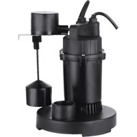 Thermoplastic Submersible Sump Pump, 2560 GPH, 115 V, 4.6 A, 1/3 HP Pryde Industrial Inc.