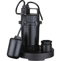 Thermoplastic Submersible Sump Pump, 2560 GPH, 115 V, 4.6 A, 1/3 HP Pryde Industrial Inc.