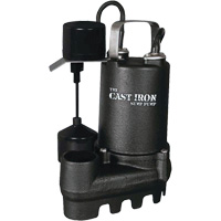 Cast Iron Submersible Sump Pump with Vertical Float Switch, 67 GPM, 33 V, 5 A, 1/3 HP Pryde Industrial Inc.
